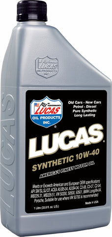 BJ 07195-Lucas Oil 10229 Synthetic 10W-40 Motor Oil-1Liter