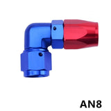 BJ 340025-AN8 OIL FUEL LINE HOSE END FITTING 90 DEGREE ANOIZED ALUMINUM