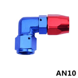 BJ 340026-AN 10 Oil Fuel Line Hose End  Fitting 90 Degree Anoized Aluminum