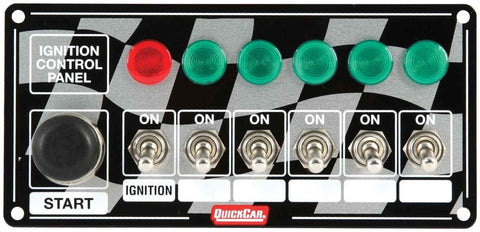 BJ 370010-Quickcar 50-166 Flag Plate, 6 Switches & 1 Button w/ Lights