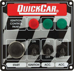 BJ 370035-Quickcar 50-025 Flag Plate, 3 Switches & 1 Button w/ Lights